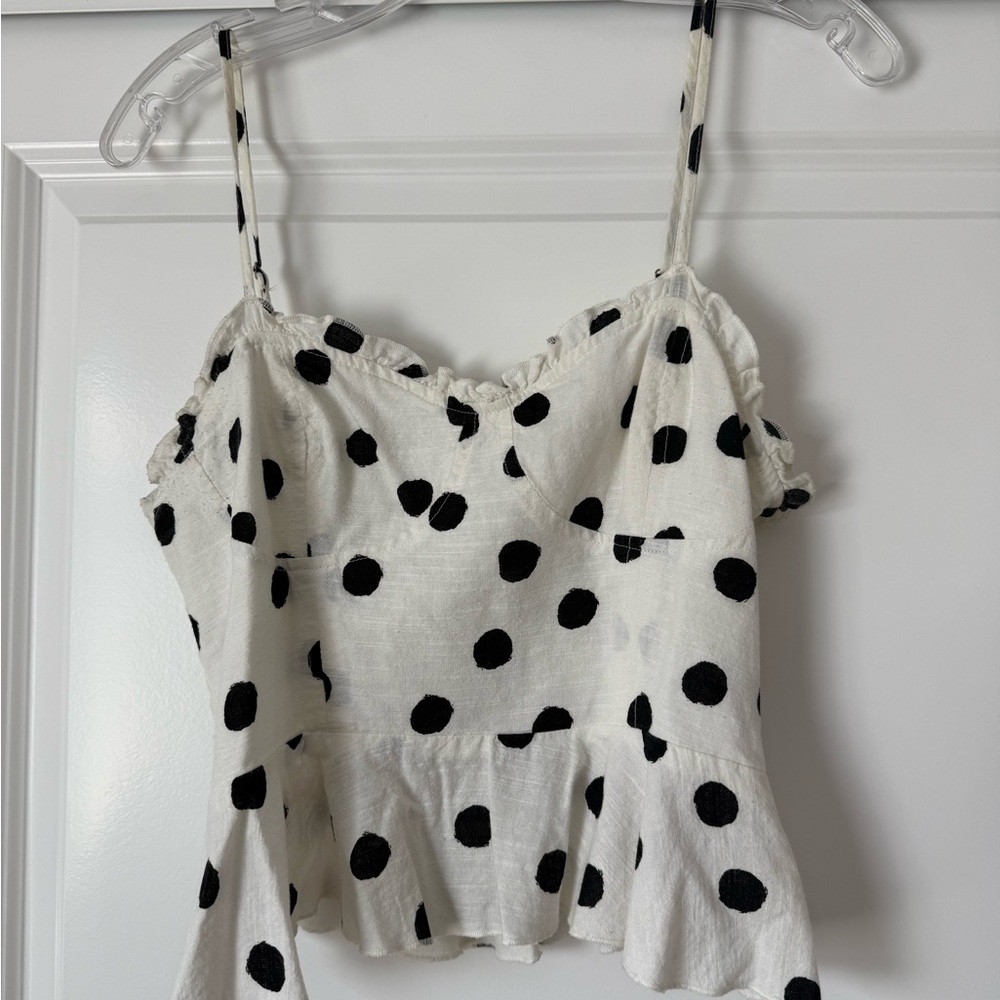 Urban Outfitters Black and White Ruffled Camisole